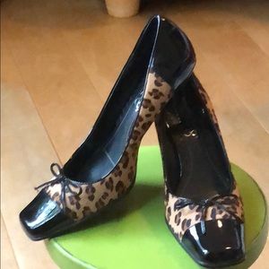 Vintage Leopard Calf Hair patent leather Heels